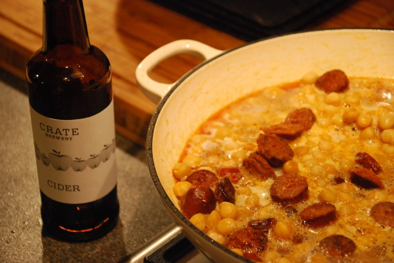 Chorizo and Chikpeas Braised in Cider 3