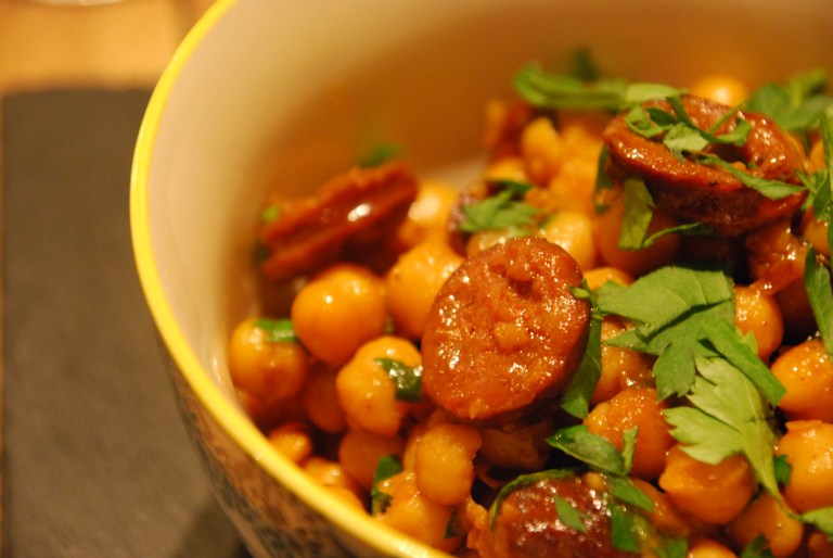 Chorizo and Chikpeas Braised in Cider 4